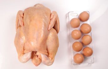 pollo y huevos