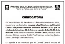 Comité Politico oficializa convocatoria a reunión del Comité Central para domingo 22 de febrero.
