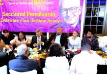 Comunitarios del PLD en un encuentro con la diáspora